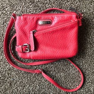 Small Coral Pink Rosetti Cross-Body Buckle Purse